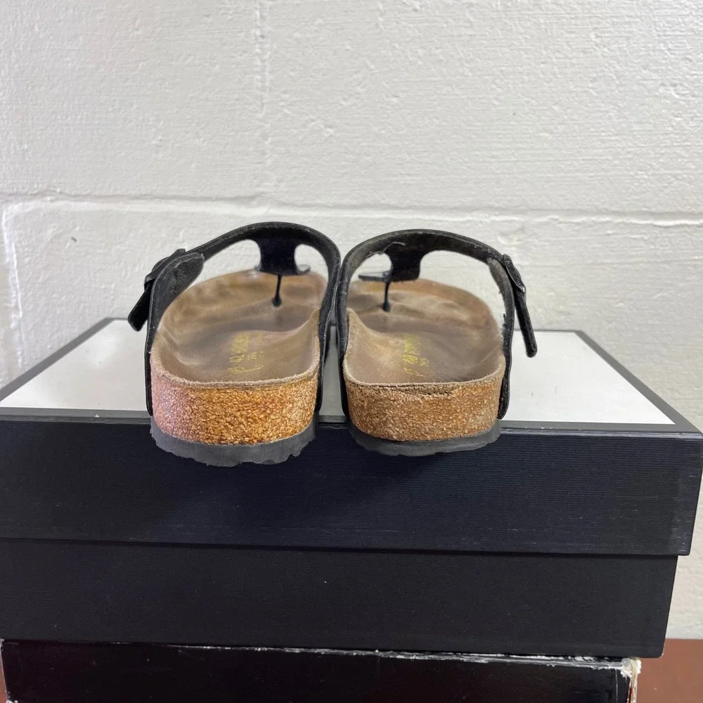Birkenstock Gizeh Mix Match Black Leather Thong Sandals Women's 40 EU/42 EU